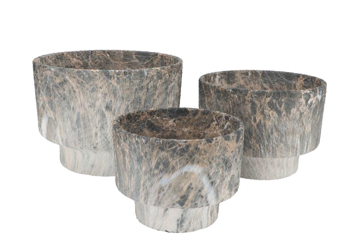 Monty Grey Pot Oval S/3 31x23/26x20/21x16m Nm