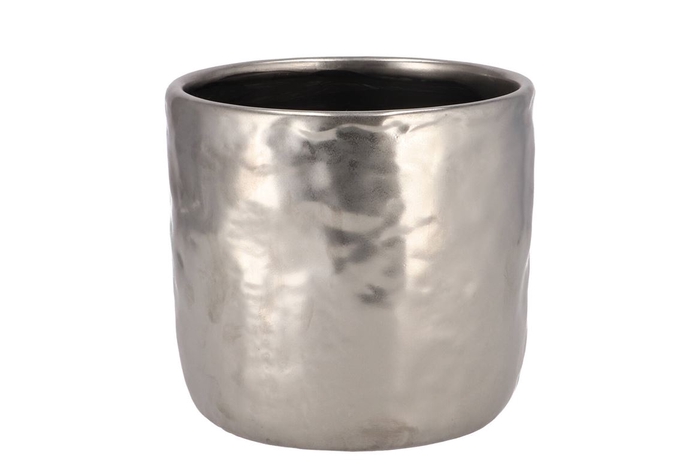 <h4>Iron Stone Silver Glazed Pot 16x15cm</h4>