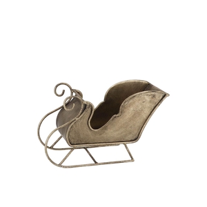 Kaya Bronze Santa Sleigh Metal 24x9x15cm