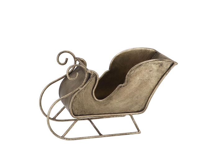 Kaya Bronze Santa Sleigh Metal 24x9x15cm