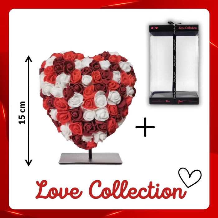 Valentijn Foam hart 15cm+standaard