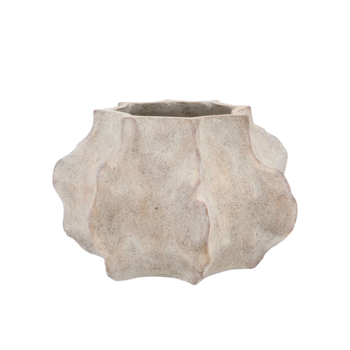 <h4>Alaska Wavy Sand Pot With Neck 41x40x26cm</h4>