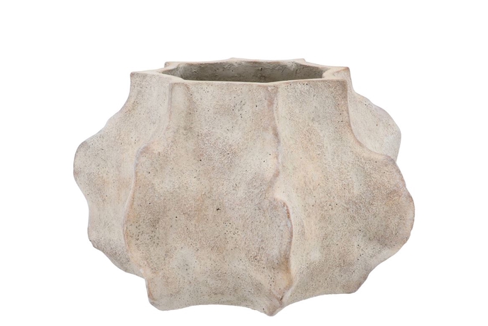 <h4>Alaska Wavy Sand Pot With Neck 41x40x26cm</h4>