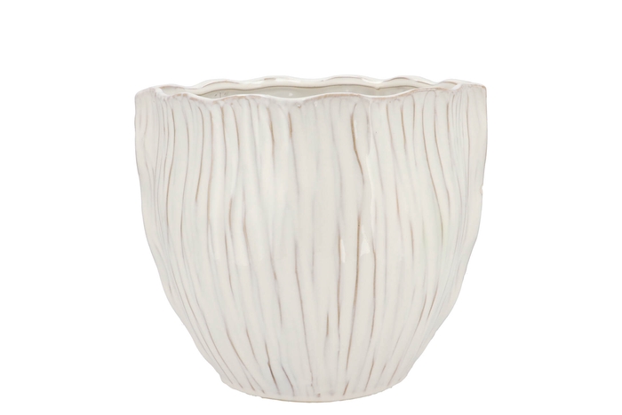 Lima White Pot Round 17x17x14cm