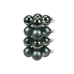 KERSTBAL GLASS 57MM GREENLAKE 16PCS