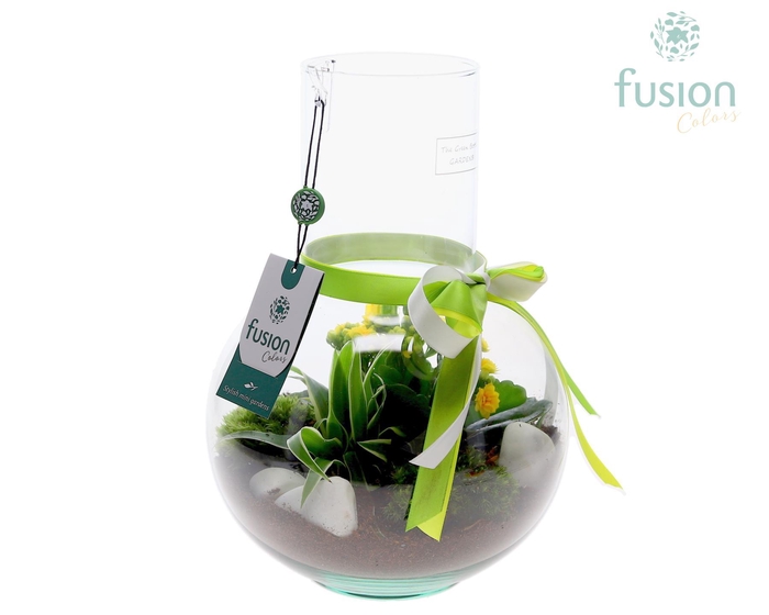 <h4>Green Bottle Suzanne Medium met arrangement</h4>