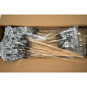 Pick happy new year foam 6x8cm+50cm stick silver