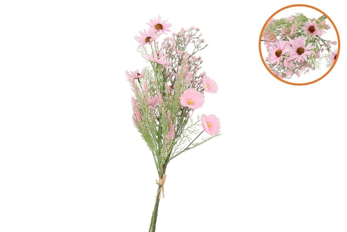 <h4>Silk Poppy Rudbeckia Wildflowers Light Pink 78cm</h4>