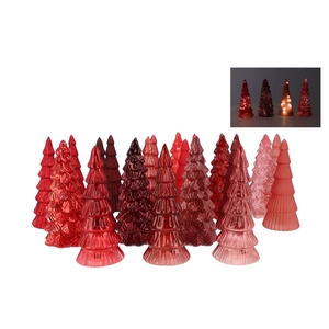 Twinkle Red Mix Glass Tree Lights Ass 9x22cm Nm