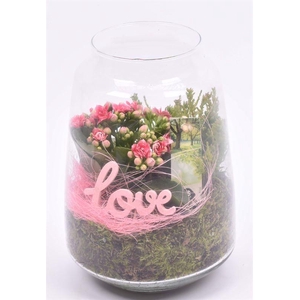 Glas cilinder Zef met hals 16cm