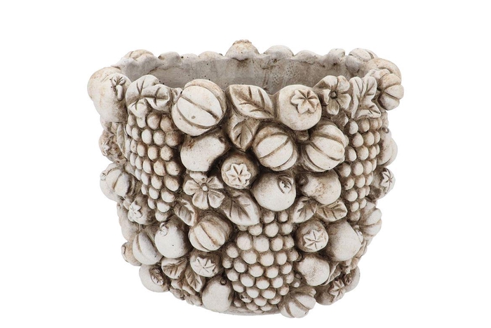 <h4>Concrete Fruit Pot Round 25x25x19cm Nm</h4>