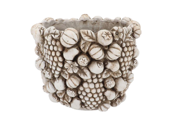 Concrete Fruit Pot Round 25x25x19cm Nm