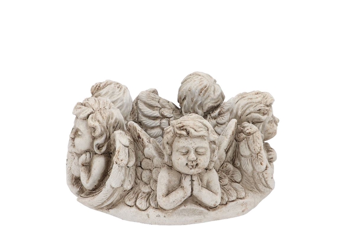 <h4>Concrete Antique Angel Wreath Pot 20x20x12cm</h4>