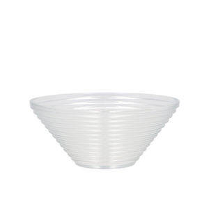 Glass Bowl Ribbed Conical 19x19x8cm