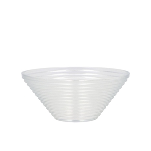 Glass Bowl Ribbed Conic 19x19x8cm