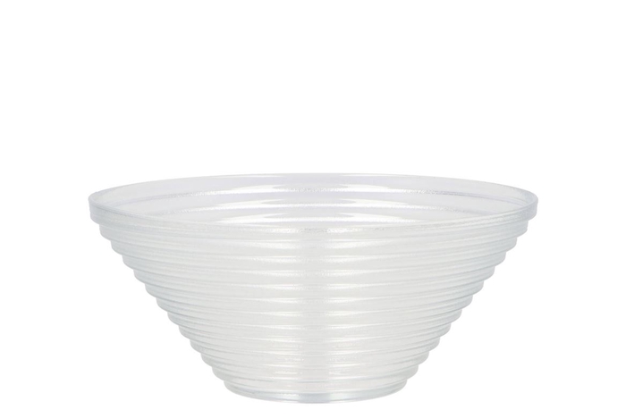 <h4>Glass Bowl Ribbed Conical 19x19x8cm</h4>