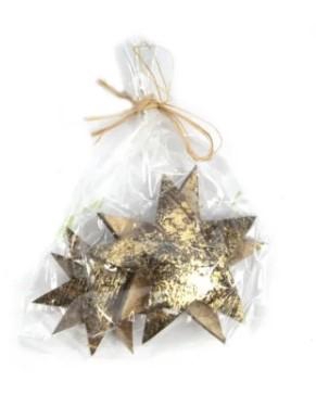 <h4>DECO Coconut shell stars 5-7 cm patina gold - 4pcs</h4>