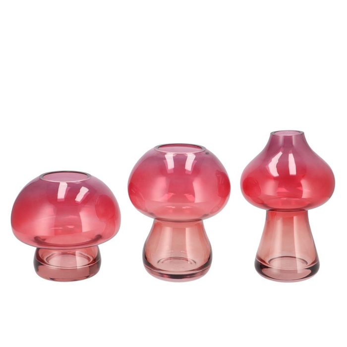 <h4>Nova Red Vase Mushroom Narrow Tricolor 13x13x20cm</h4>