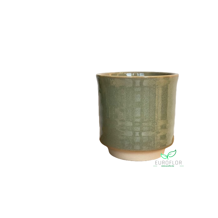 <h4>GLAZED PLANTER "BILLIE" 13 CM GREEN</h4>