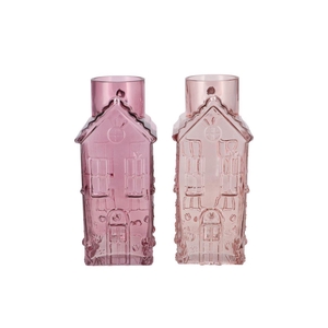 Mille Sand/old Pink Vase House 13x13x30cm Nm