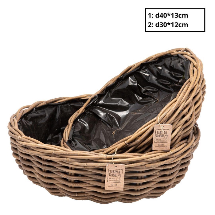 <h4>Basket sets Rattan Terima bowl S/2 d40*13cm</h4>