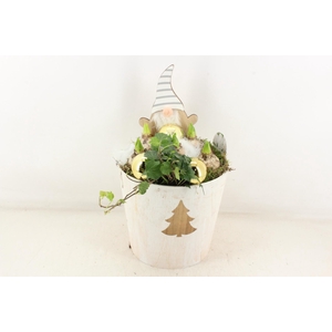 arr4 Hyacint VL - Hout pot hoog wit tree