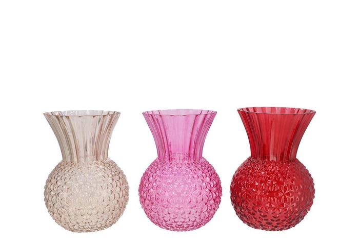 <h4>Senna Dutch Pink Mix Vase Ass 16x22cm</h4>
