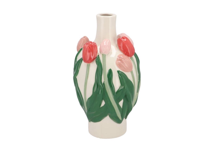 <h4>Isa Summer Pink Mix Vase Neck Tulip 16x16x26cm Nm</h4>