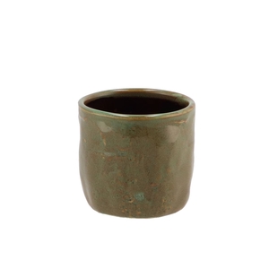 Iron Stone Green Glazed Pot 9x8cm