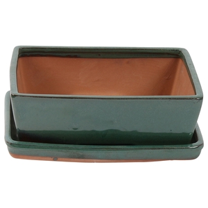 Bonsai accesoires Potset with saucer Ø25cm Green