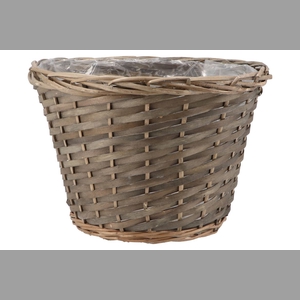 Wicker Basket Pot Round Grey 35x25cm