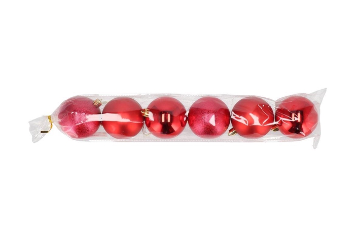 <h4>Deco Unbreakable Red Ball Set 6 70mm</h4>