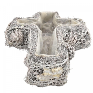 Baskets Twig planter cross 40*28*8cm