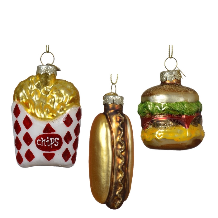 Christmas bauble Hanging Food 60mm x3