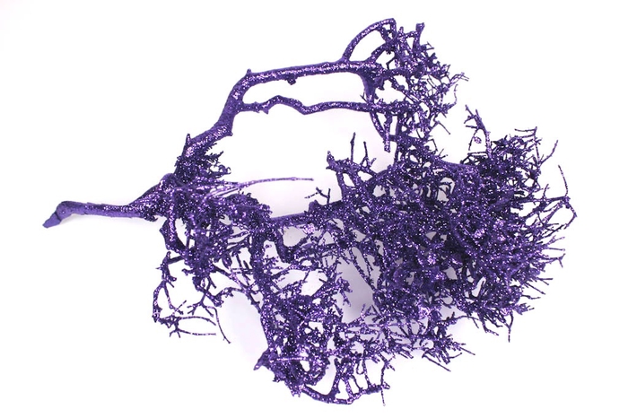 Bonsai twig 30-50cm p.pc Purple + Glitter