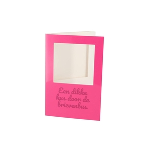 Gift Tile Card Een Dikke Kus Pink 21x14x1cm