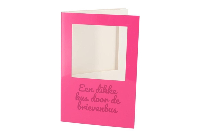 <h4>Gift Tile Card Een Dikke Kus Pink 21x14x1cm</h4>