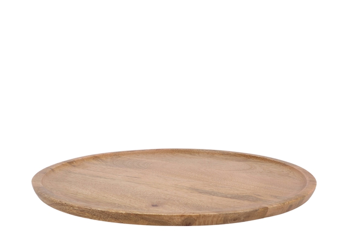 Mumbai Mango Wooden Tray Round Small Edge 38x38x2cm Nm