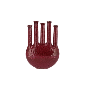 Inga Jahra Purple Vase Oval Tube Active Glaze 28x12x39cm Nm