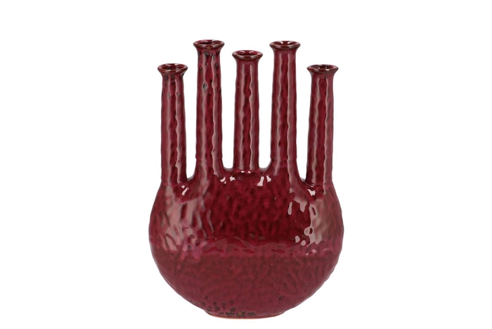 <h4>Inga Jahra Purple Vase Oval Tube Active Glaze 28x12x39cm</h4>