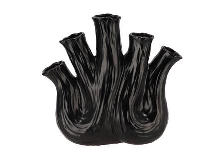 <h4>Aglio Black Vase Oval 36x17x33cm</h4>