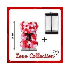 arr6 Deco beer 25cm - Mix rood roze wit