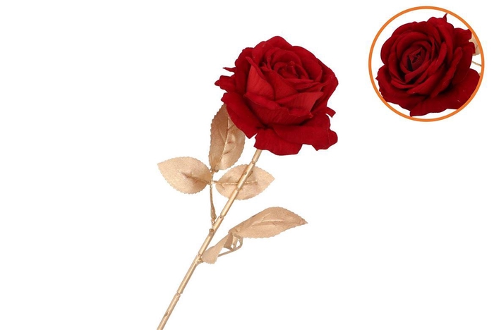 <h4>Silk Rose Goldie Dark Red 75cm</h4>