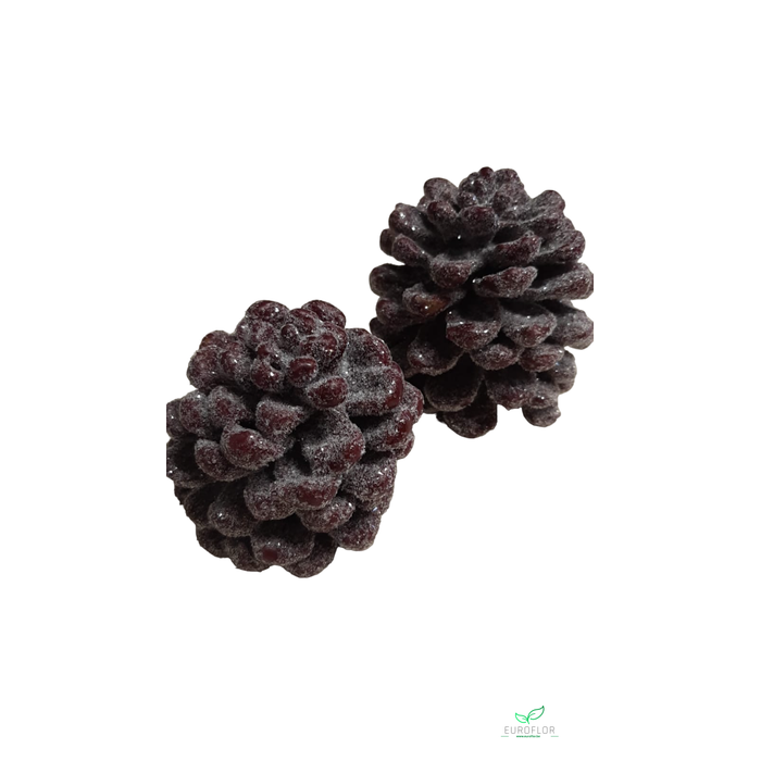 <h4>PINECONE WAX SUGARED WINE RED 2PCS</h4>