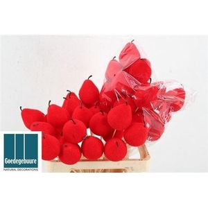 Peer Fluweel Rood Op Stok 7 Cm