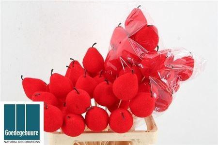 <h4>Peer Fluweel Rood Op Stok 7 Cm</h4>