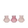 Roman Sweets Pink Clear Mix Diamond Glass Vase Ass 13x13cm