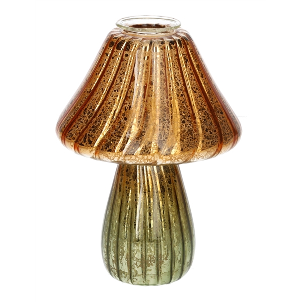 <h4>Candle holder Amanita d3.4\\10xh13 green\\orange metallic</h4>