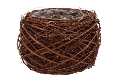 <h4>Nature Elm Branch Brown Planter With Bottom 20x18c</h4>