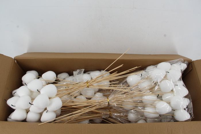 <h4>Stick Pear Flock 8cm White</h4>